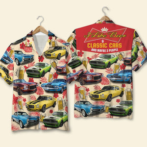 I Like Beer & Classic Cars And Maybe 3 People - Custom Classic Car Photo Hawaiian Shirt - Hawaiian Shirts - GoDuckee
