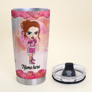 Breast Cancer Awareness - Personalized Tumbler - Once Upon A Time There Was A Girl Who Kicked Cancer - Tumbler Cup - GoDuckee