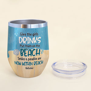 Personalized Bikini Girls Trip Wine Tumbler - Give The Girls Drinks - Wine Tumbler - GoDuckee