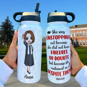Personalized Graduation Water Bottle - She Was Unstoppable gdt2104 - Water Bottles - GoDuckee