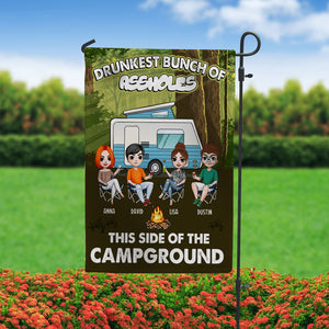 Personalized Friends Flag - This Side Of The Campground - Friends Sitting Together - Flag - GoDuckee
