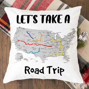 Personalized Cycling Pillow - Let's Take A Road Trip - Pillow - GoDuckee