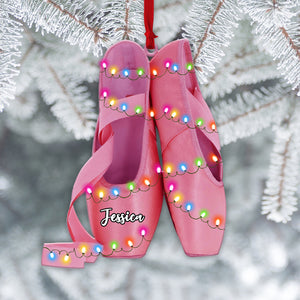 Ballet Pointe Shoes With Christmas Light - Personalized Christmas Ornament - Gift for Ballet Dancers - Ornament - GoDuckee