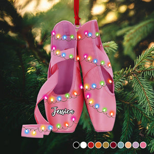 Ballet Pointe Shoes With Christmas Light - Personalized Christmas Ornament - Gift for Ballet Dancers - Ornament - GoDuckee