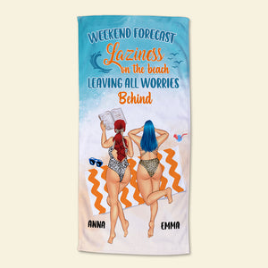 Personalized Sun Tanning Girl Beach Towel - Laziness On The Beach - Beach Towel - GoDuckee