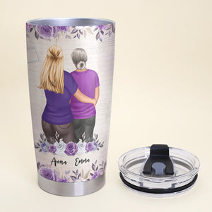 Personalized Mother's Day Tumbler Cup - Mother And Daughter Forever Linked Together - Family Hug MOM2104 - Tumbler Cup - GoDuckee