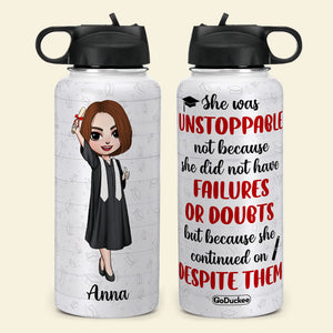 Personalized Graduation Water Bottle - She Was Unstoppable gdt2104 - Water Bottles - GoDuckee