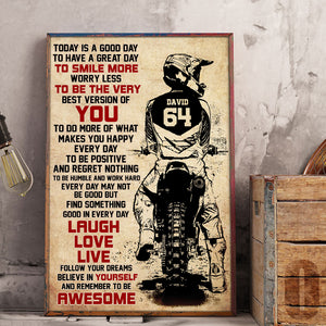 Personalized Motocross Poster - Today Is A Good Day - Vintage - Poster & Canvas - GoDuckee