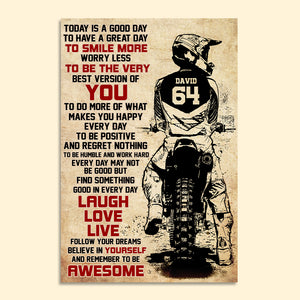 Personalized Motocross Poster - Today Is A Good Day - Vintage - Poster & Canvas - GoDuckee