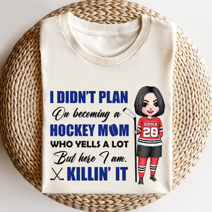 I Didn't Plan On Becoming A Hockey Mom - Personalized Shirts - Gift For Hockey Player - Female Hockey Front View - Shirts - GoDuckee