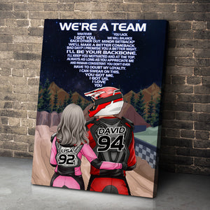 Personalized Motocross Couple Poster - We're A Team - Heart Shape - Poster & Canvas - GoDuckee