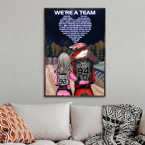 Personalized Motocross Couple Poster - We're A Team - Heart Shape - Poster & Canvas - GoDuckee