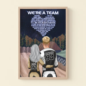 Personalized Motocross Couple Poster - We're A Team - Heart Shape - Poster & Canvas - GoDuckee