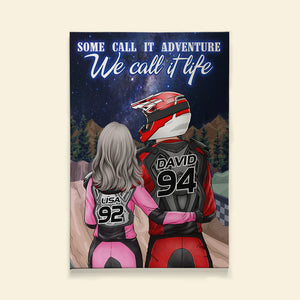 Personalized Motocross Couple Poster - Some Call It Adventure We Call It Life - Poster & Canvas - GoDuckee
