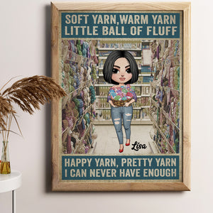 Personalized Knitting Girl Poster - Girl Holding Yarn - Soft Yarn Warn Yarn Little Ball Of Fluff - Poster & Canvas - GoDuckee