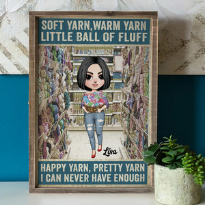Personalized Knitting Girl Poster - Girl Holding Yarn - Soft Yarn Warn Yarn Little Ball Of Fluff - Poster & Canvas - GoDuckee
