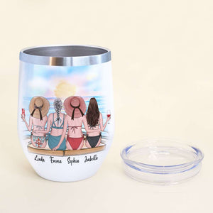 Personalized Cruising Besties Wine Tumbler - Crazy Friends Amazing Cruising Memories Fol8-Vd3 - Wine Tumbler - GoDuckee