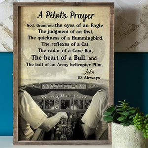 God, Grand Me The Eyes Of An Eagle Personalized Pilot Canvas Print, Gift For Pilot - Poster & Canvas - GoDuckee