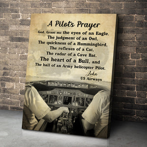 God, Grand Me The Eyes Of An Eagle Personalized Pilot Canvas Print, Gift For Pilot - Poster & Canvas - GoDuckee