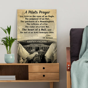 God, Grand Me The Eyes Of An Eagle Personalized Pilot Canvas Print, Gift For Pilot - Poster & Canvas - GoDuckee