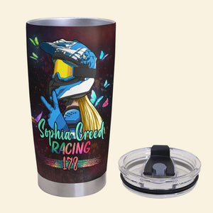 Personalized Motocross Girl Tumbler Cup - Tears Of The Boys I Beat In Motocross - Tumbler Cup - GoDuckee
