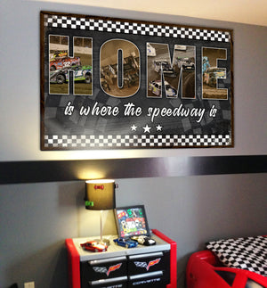 Dirt Track Racing - Custom Racing Photo Poster - Home Is Where The Speedway Is - Poster & Canvas - GoDuckee