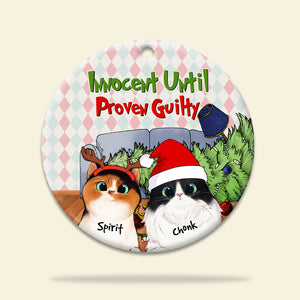 Cat Innocent Until Proven Guilty - Personalized Ornament - Ornament - GoDuckee