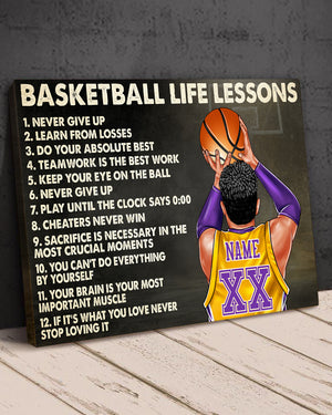 Personalized Basketball Player Poster - Life Lessons Never Give Up Learn From Losses BSB2104 - Poster & Canvas - GoDuckee