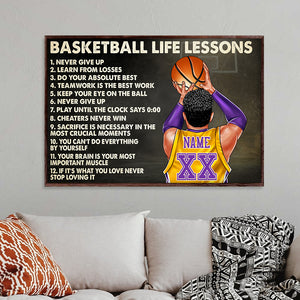 Personalized Basketball Player Poster - Life Lessons Never Give Up Learn From Losses BSB2104 - Poster & Canvas - GoDuckee