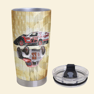 Personalized Racing Dad Tumbler Cup - I Pray You'll Always Be Safe Enjoy The Ride - Gift For Father's Day - Tumbler Cup - GoDuckee