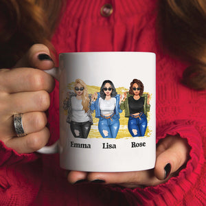 Golden Girls, Afro girls with Denim Jacket and Jean - Sistas Coffee Mug, Best Friends Mug - GoDuckee 3