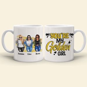 Golden Girls, african american girls with Leopard Denim Jacket and Jean - Sistas Coffee Mug, Best Friends Mug - GoDuckee