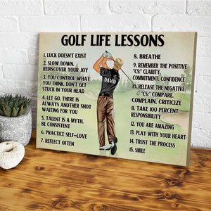 Personalized Male Golfer Poster - Golf Life Lessons Luck Doesn't Exist - Poster & Canvas - GoDuckee
