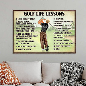 Personalized Male Golfer Poster - Golf Life Lessons Luck Doesn't Exist - Poster & Canvas - GoDuckee
