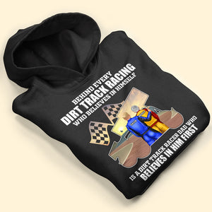 Behind Every Dirt Track Racer Is A Dirt Track Racing Dad Personalized Dirt Track Racing Shirts - Shirts - GoDuckee