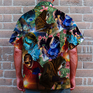 Welder Hawaiian Shirt, Aloha Shirt, Floral Pattern - Hawaiian Shirts - GoDuckee