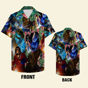 Welder Hawaiian Shirt, Aloha Shirt, Floral Pattern - Hawaiian Shirts - GoDuckee