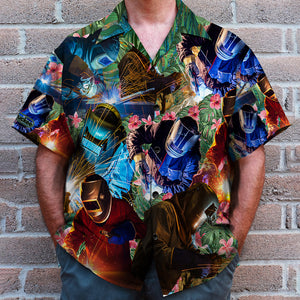 Welder Hawaiian Shirt, Aloha Shirt, Floral Pattern - Hawaiian Shirts - GoDuckee