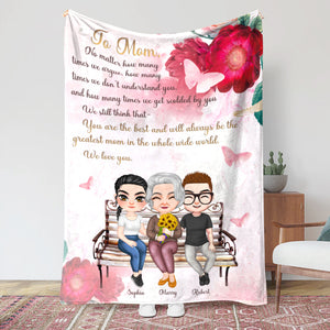 Happy Mother's Day Love You Mom, Mother & Children Personalized Blanket - Blanket - GoDuckee