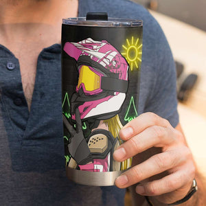 Personalized Motocross Girl Tumbler - The Only B.S. I Need In My Life Is Braaap And Slip The Clutch - V Sign - Tumbler Cup - GoDuckee