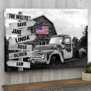 Vintage Farm Barn With Abandoned Pickup Truck Poster - Custom Name - Poster & Canvas - GoDuckee