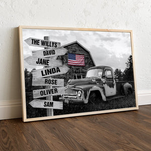 Vintage Farm Barn With Abandoned Pickup Truck Poster - Custom Name - Poster & Canvas - GoDuckee