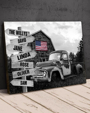 Vintage Farm Barn With Abandoned Pickup Truck Poster - Custom Name - Poster & Canvas - GoDuckee