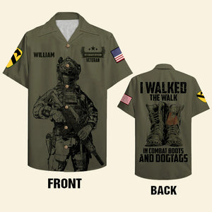 I Walked The Walk, Personalized Veteran Hawaiian Shirt and Shorts, Custom Military Unit - Hawaiian Shirts - GoDuckee