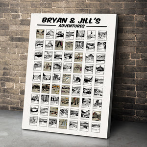 Personalized Camping Canvas - Adventure Awaits - Famous Places - Poster & Canvas - GoDuckee