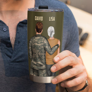 Personalized Military Tumbler Cup - custom military Unit - He Is Not Just A Soldier He Is My Son - Gifts For Dad Gifts For Mom - Tumbler Cup - GoDuckee