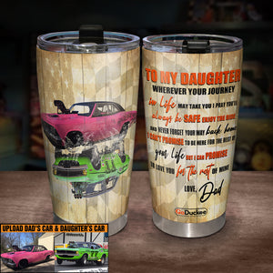 Personalized Racing Dad Tumbler Cup - I Pray You'll Always Be Safe Enjoy The Ride - Gift For Father's Day - Tumbler Cup - GoDuckee