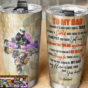 Personalized Racing Dad Tumbler Cup - I Pray You'll Always Be Safe Enjoy The Ride - Gift For Father's Day - Tumbler Cup - GoDuckee