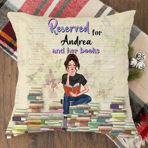 Reserved For You And Your Book - Personalized Pillow - Gift for Book Lovers - Front Vintage Girl Reading Book - Pillow - GoDuckee