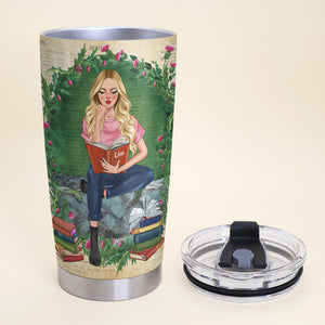 Custom Book Titles - Personalized Tumbler Cup - A Sitting Girl, Read And Chill - Tumbler Cup - GoDuckee